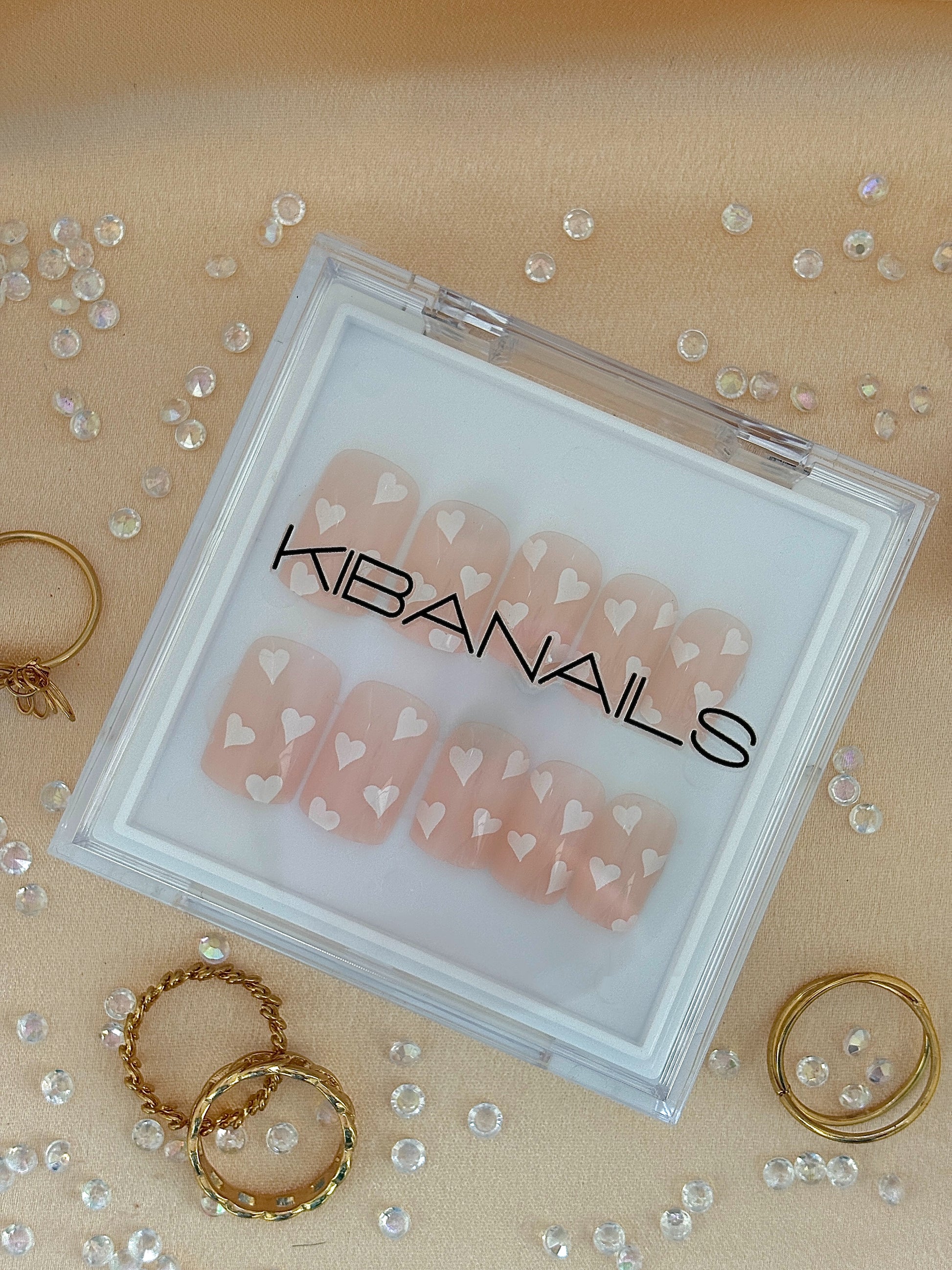 Press-On Nails Baby Hearts