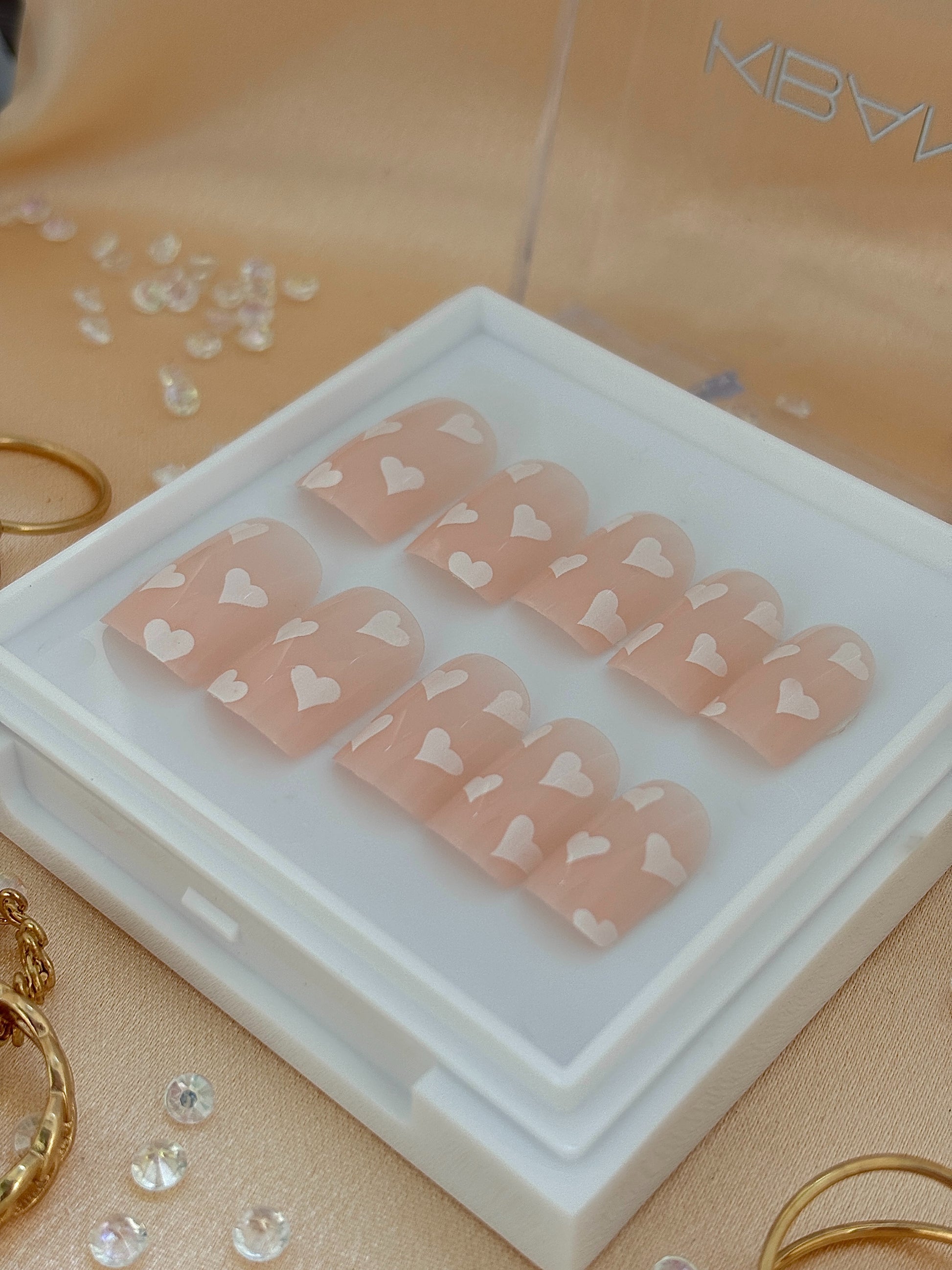 Press-On Nails Baby Hearts