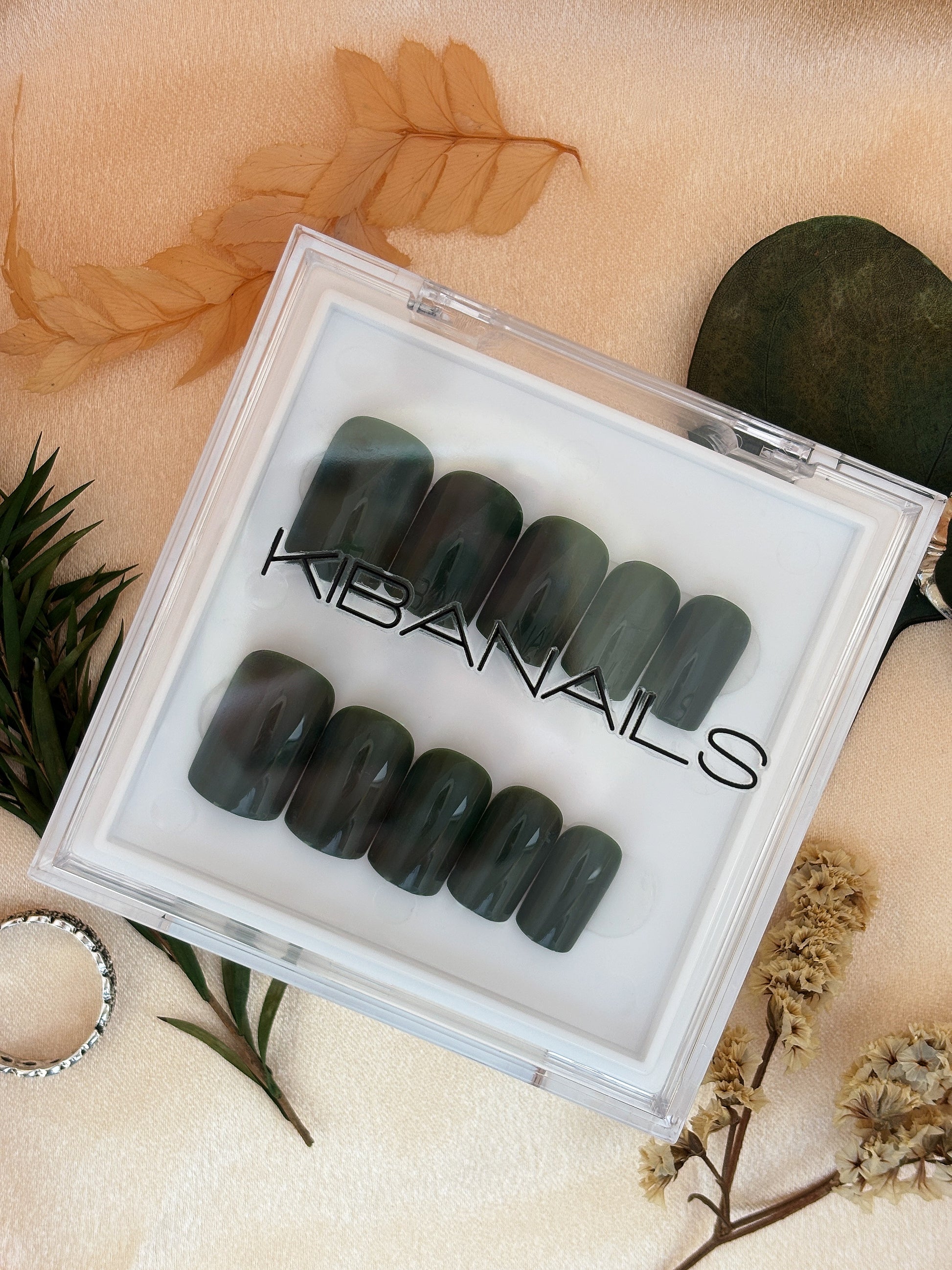 Press-On Nails Emerald Noir