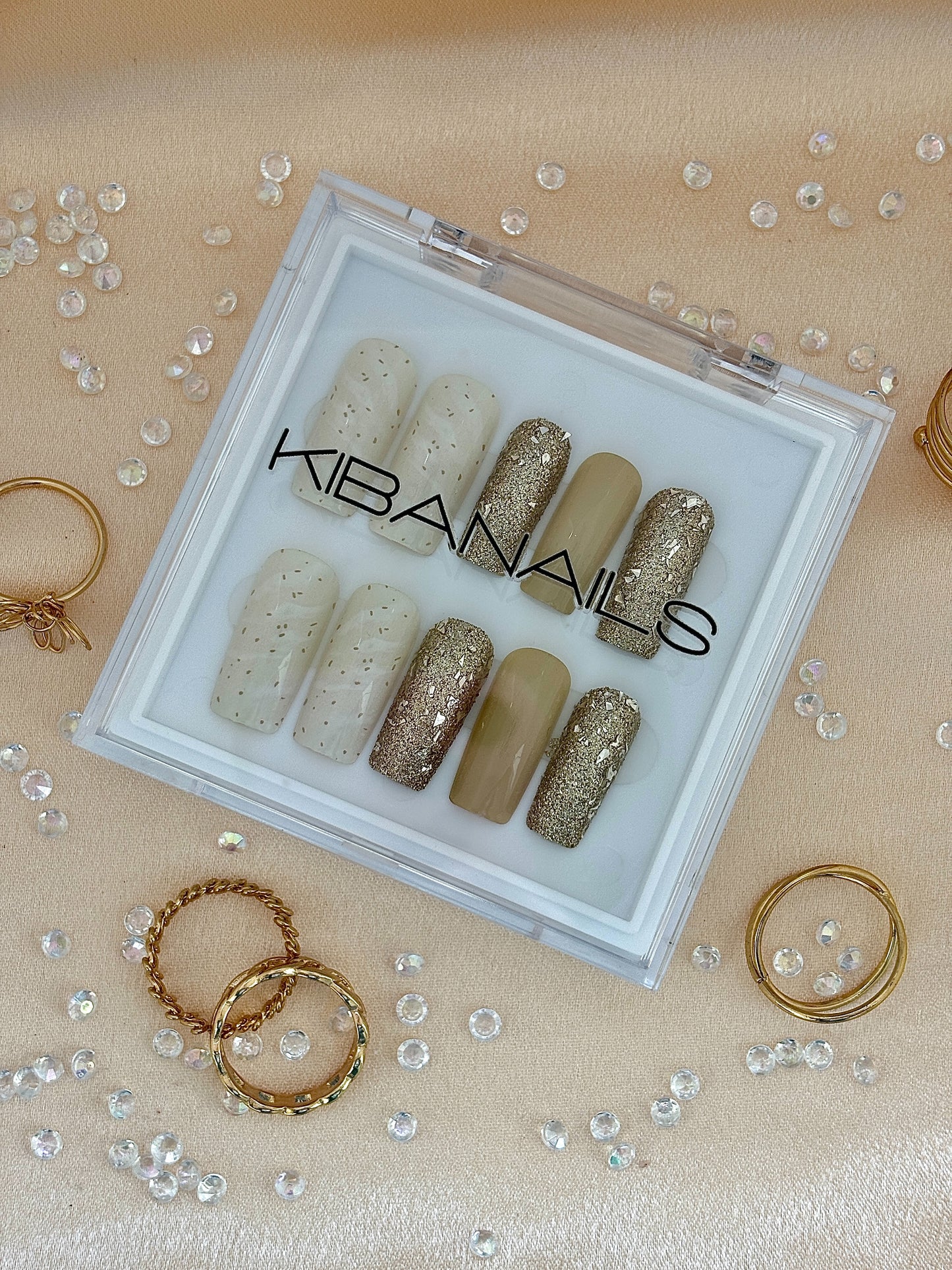 Press-On Nails Golden Hour