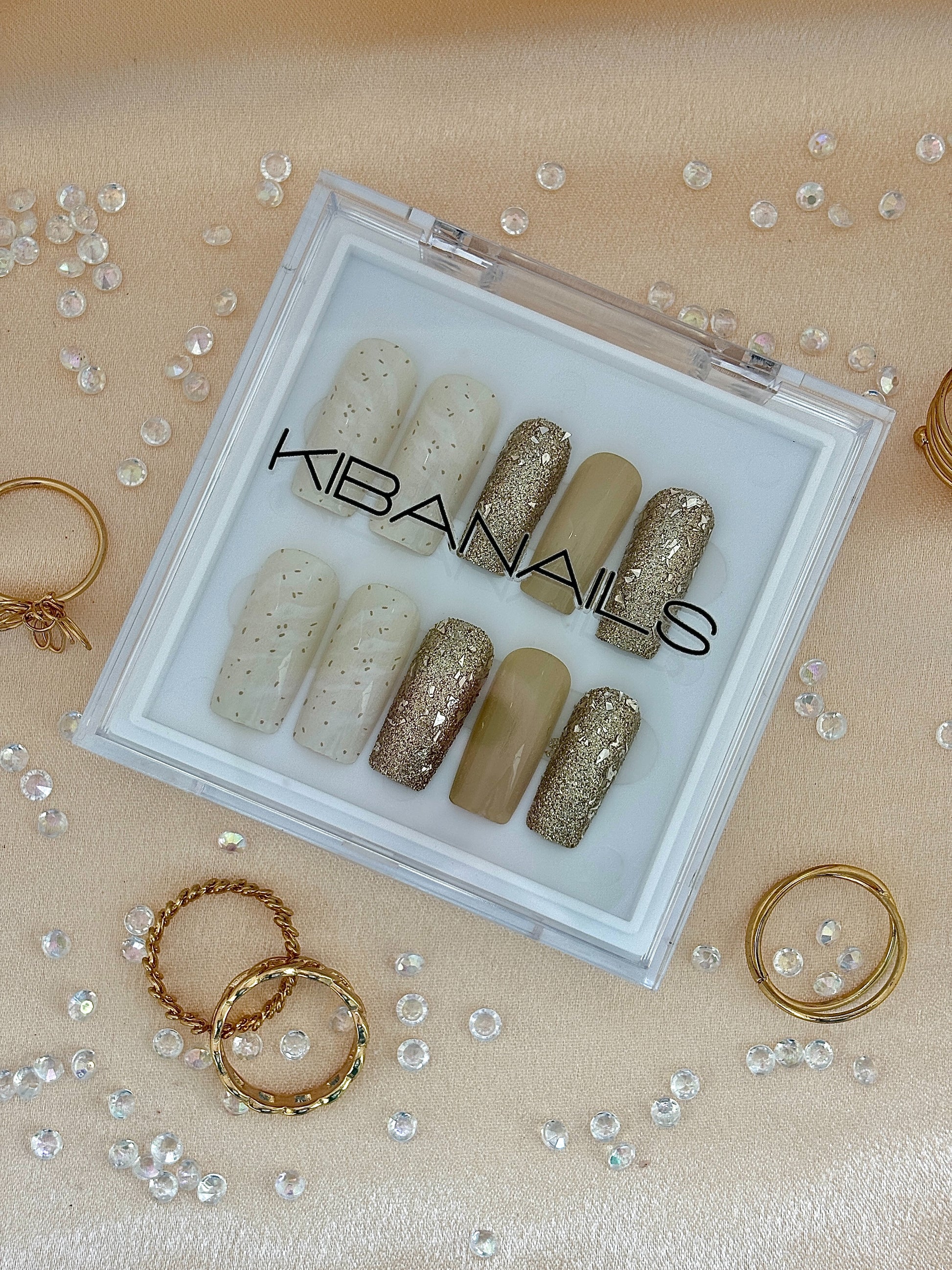 Press-On Nails Golden Hour