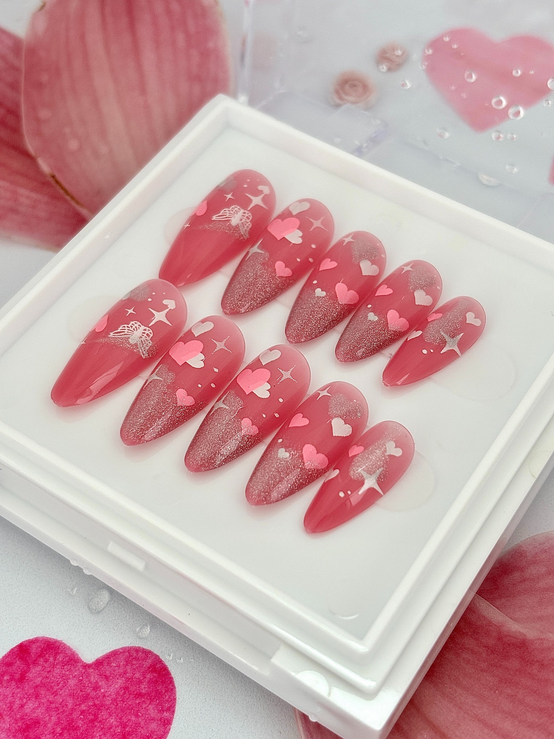 Press-On Nails Pink Sky