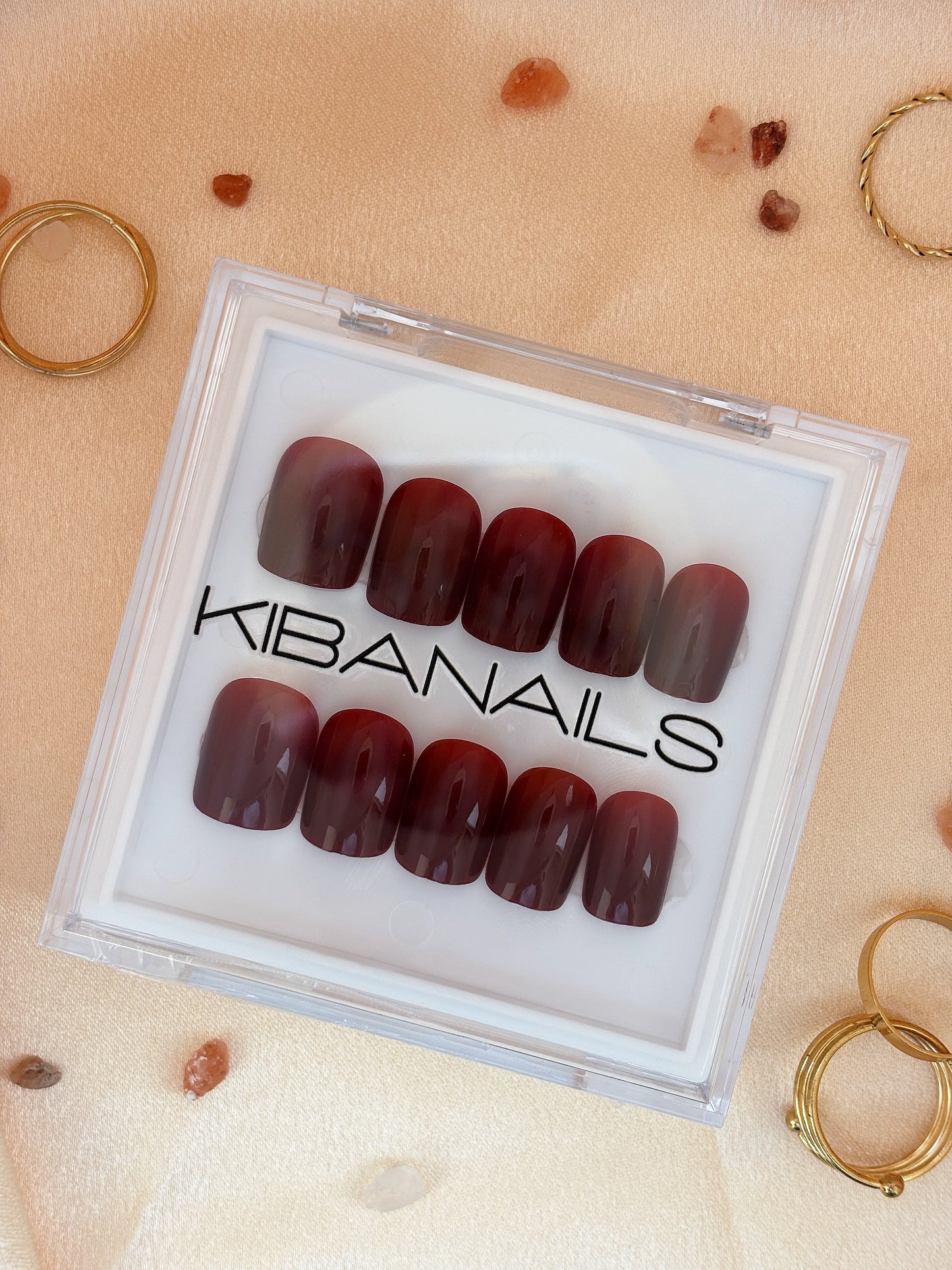 Press-On Nails Plain Red