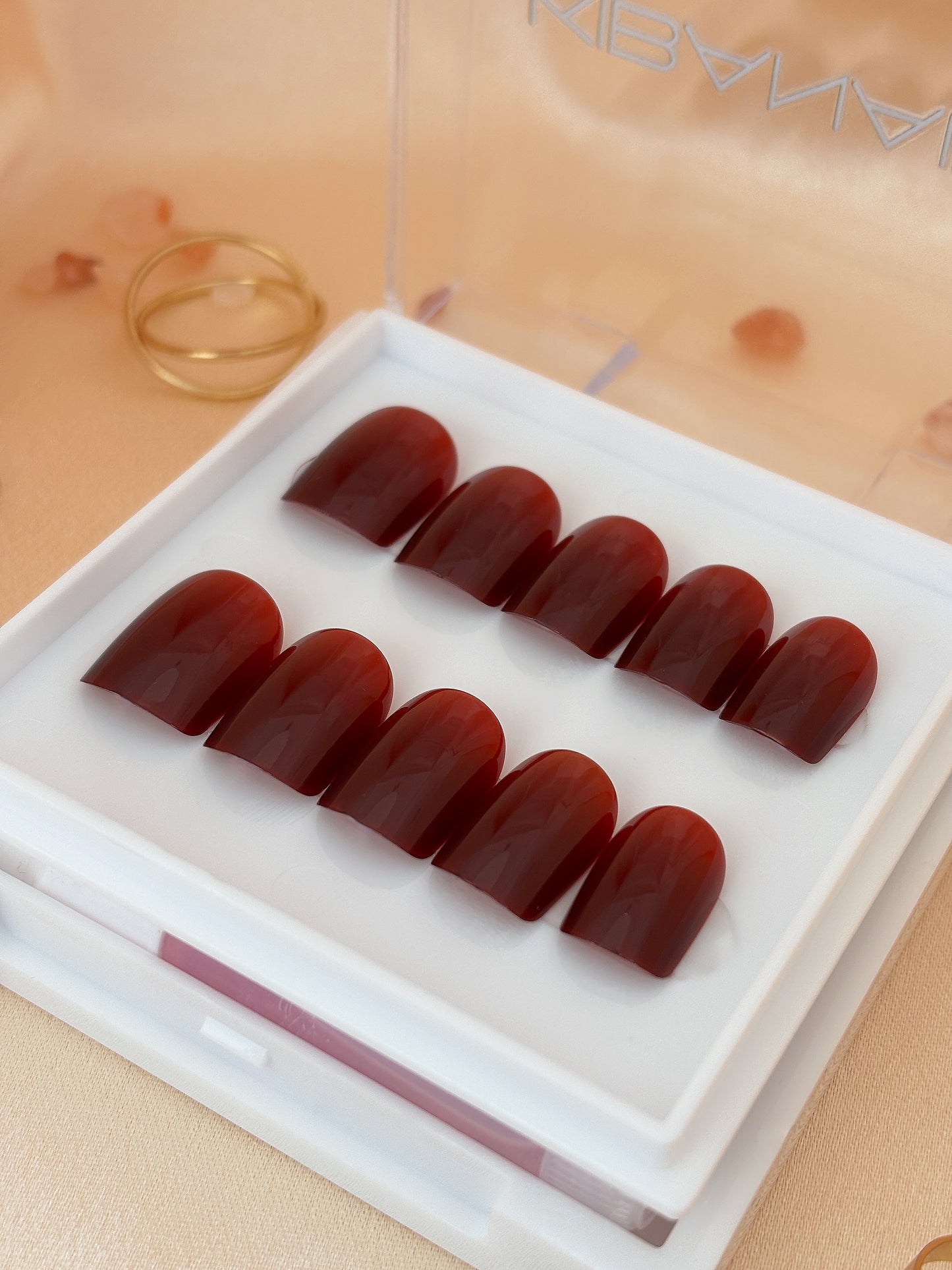 Press-On Nails Plain Red