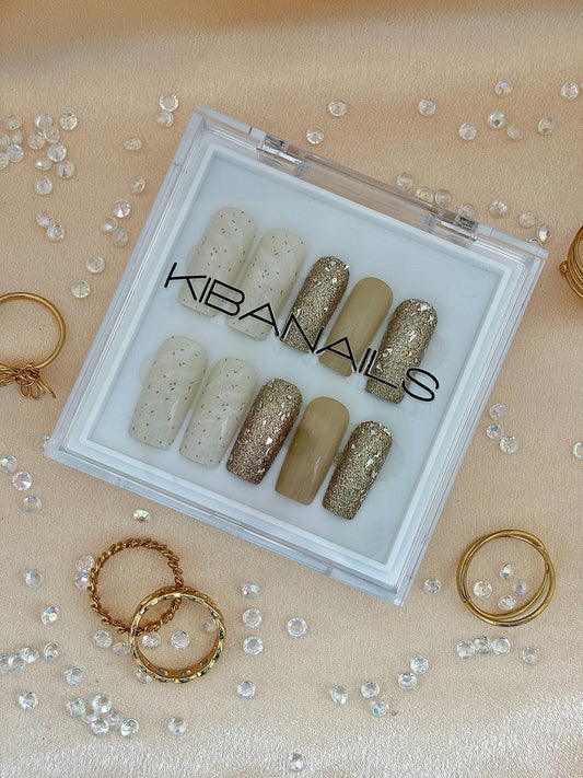 Press-On Nails Golden Hour
