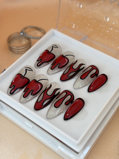 Press-On Nails Hot Cherry