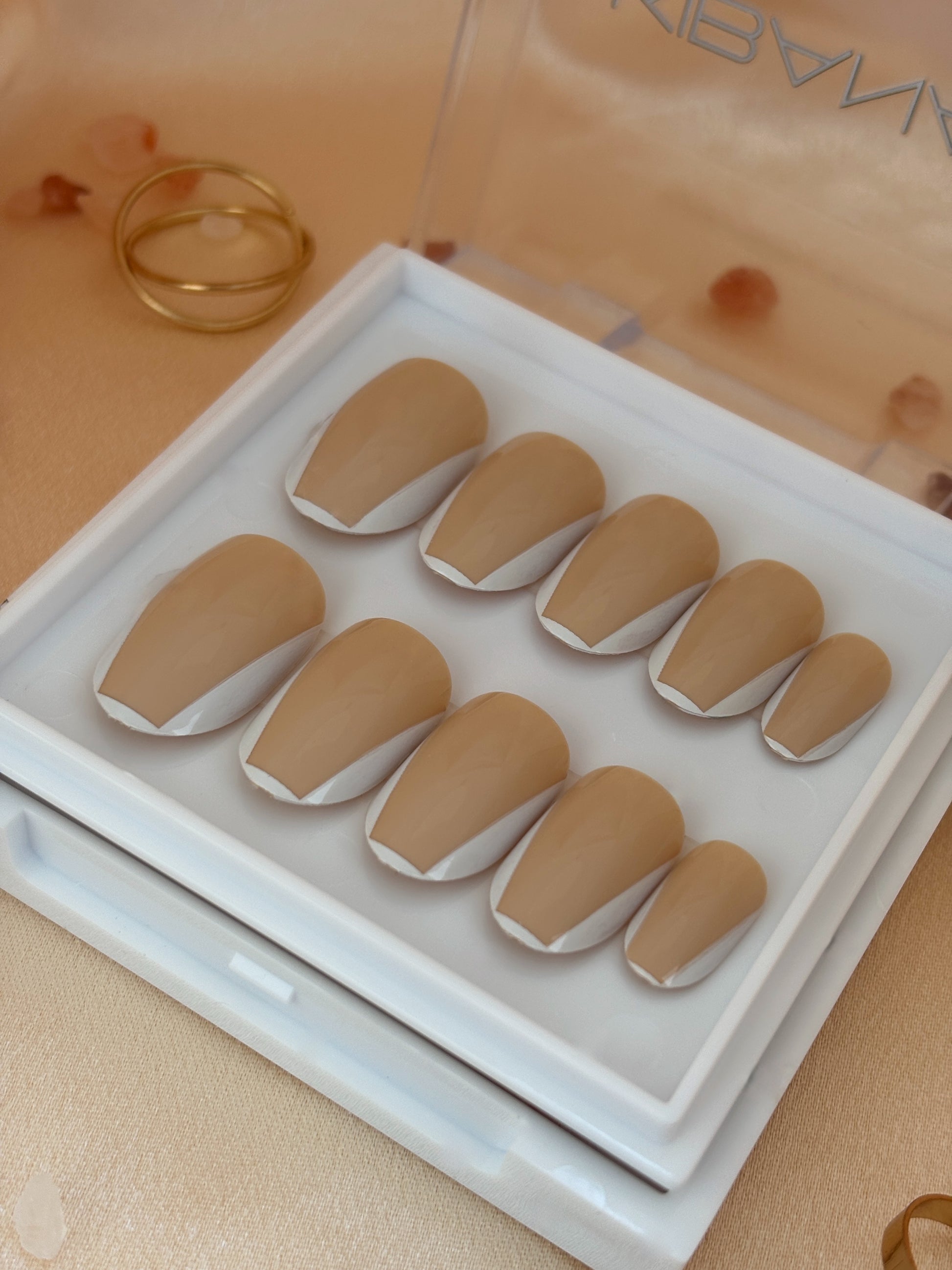 Press-On Nails Optic Square French