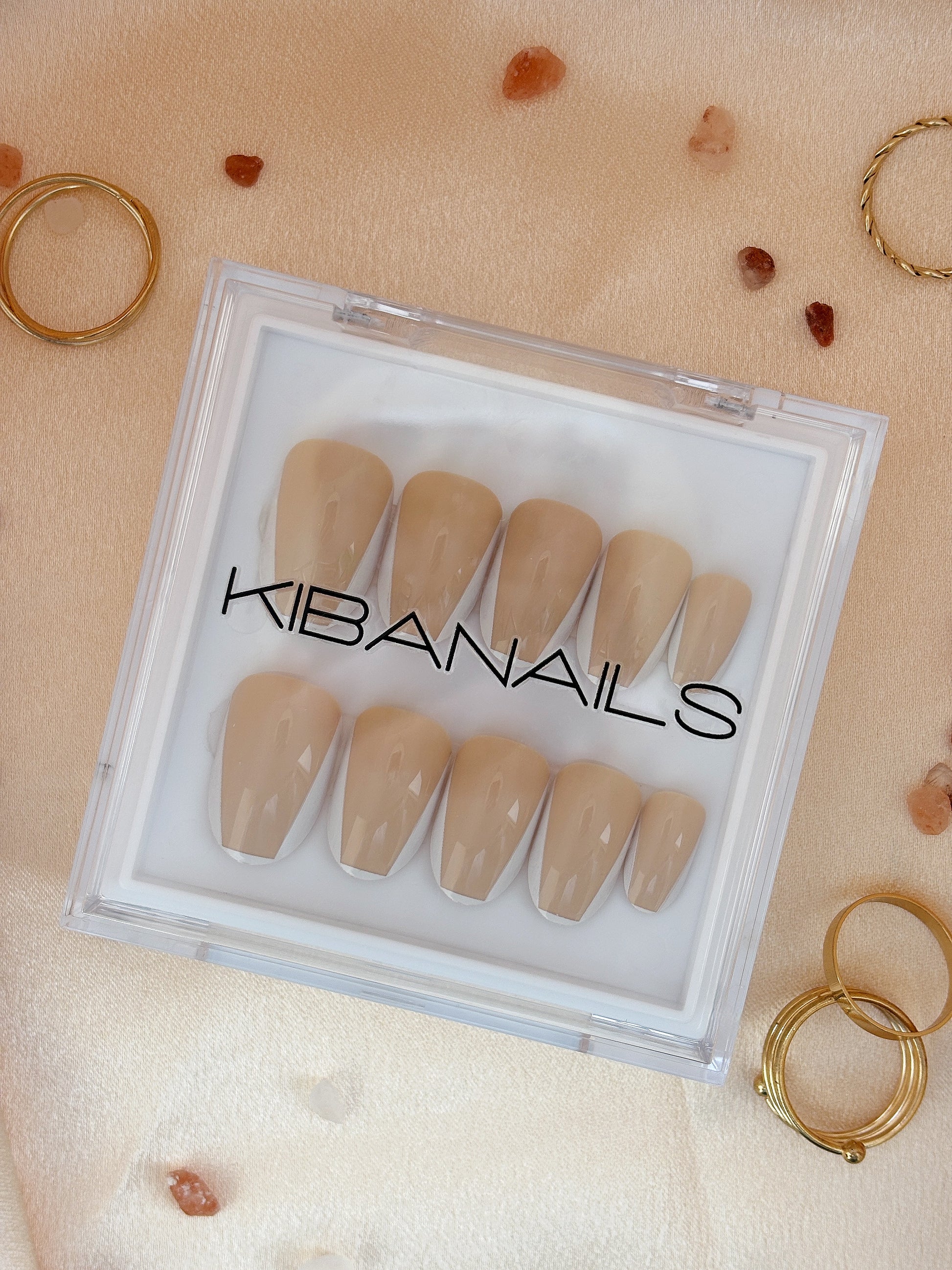 Press-On Nails Optic Square French