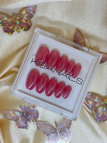 Press-On Nails Pink Lollipop