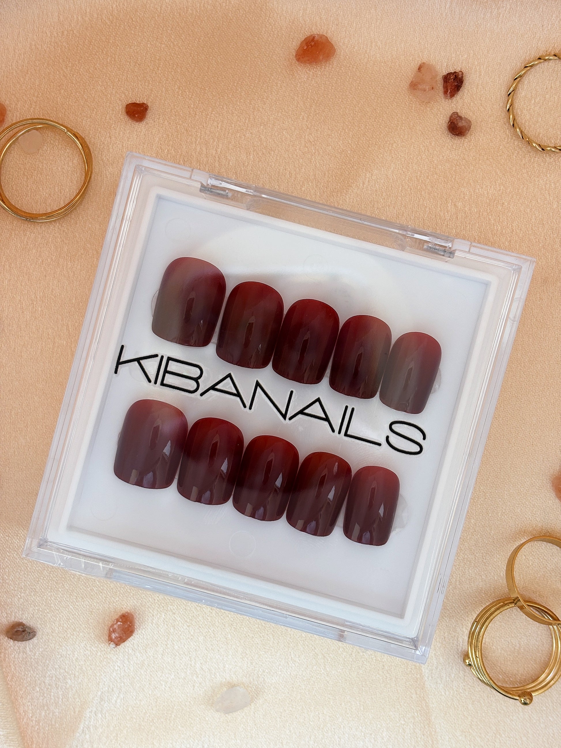 Press-On Nails Plain Red